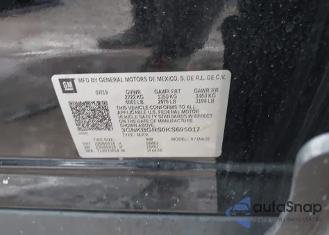 2019 Chevrolet Blazer из США, поврежденный, VIN 3GNKBGRS0KS695017